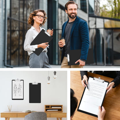 Zoenley Legal Size Clipboard with Pen Holder, Black 8.5 x 14 Plastic Clip Board for Lawyer, Nurse, Business, Size 9 x 15, with Low Profile Clip, Office & School Supplies(2Pack)