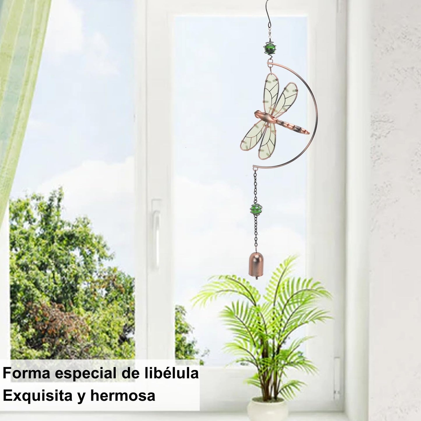 CHICIRIS Dragonfly Wind Chimes Decor, Dragonfly Wind Chimes, Waterproof Beautiful Melody Iron Hanging Ornaments for Home Decoration