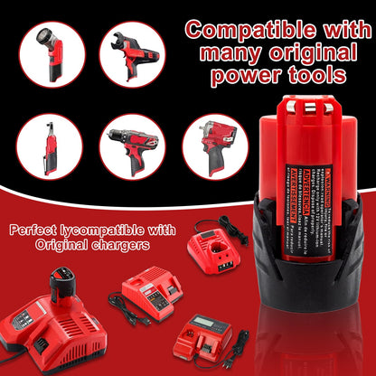Akkopower Battery Replacement for 12v Lithium 4.0 ah Compatible with Original 12 Volt Cordless Power Tools 2 Pack 48-11-2411 48-11-2440 48-11-2420 48-11-2401 48-11-2425 2Pack