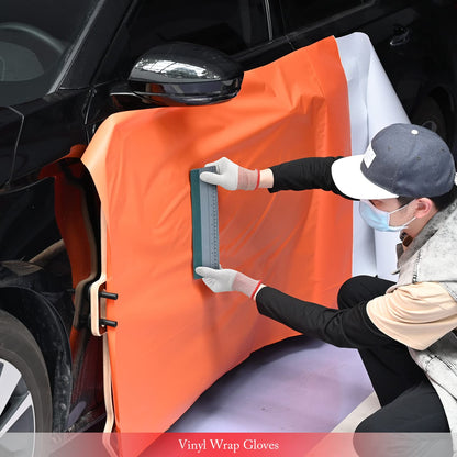 FOSHIO Vinyl Wrap Gloves, Professional Anti-Static Application Gloves, Carbon Fiber Vinyl Wrap Tool Dust-Free Working Gloves (4 Pairs)