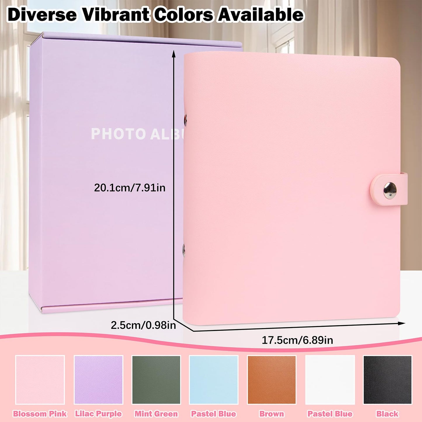 Ruibytree 320 Pockets Photo Album for Fujifilm Instax Mini LiPlay 12 11 9 8 40 41 99 Evo 7S Instant Film Camera, PU Leather Cover Photo Book for Polaroid 2x3 Pictures, Pink