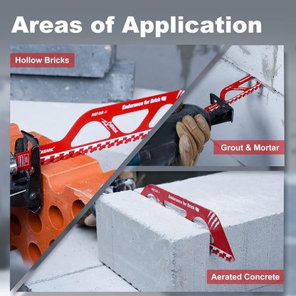 EZARC Demolition Masonry Reciprocating Saw Blade, Carbide Blades for Cutting Aerated Concrete and Hollow Brick 12-Inch, 1 Pack