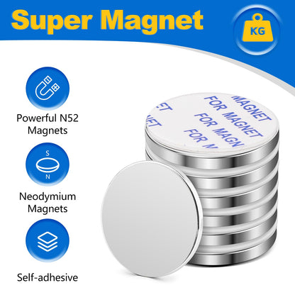 LOVIMAG Magnets with Adhesive Backing, 30Pcs Rare Earth Magnets, Small Magnet, Round Magnet for Office, DIY, Building, Scientific, Craft - 0.98x0.08 inch