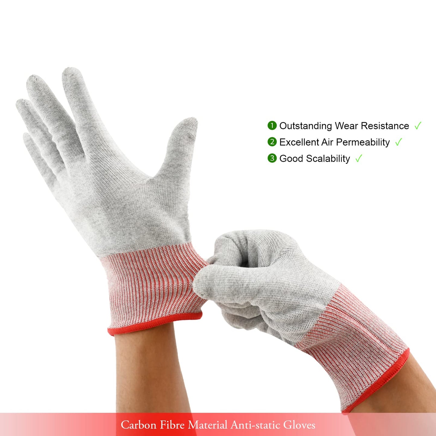 FOSHIO Vinyl Wrap Gloves, Professional Anti-Static Application Gloves, Carbon Fiber Vinyl Wrap Tool Dust-Free Working Gloves (4 Pairs)