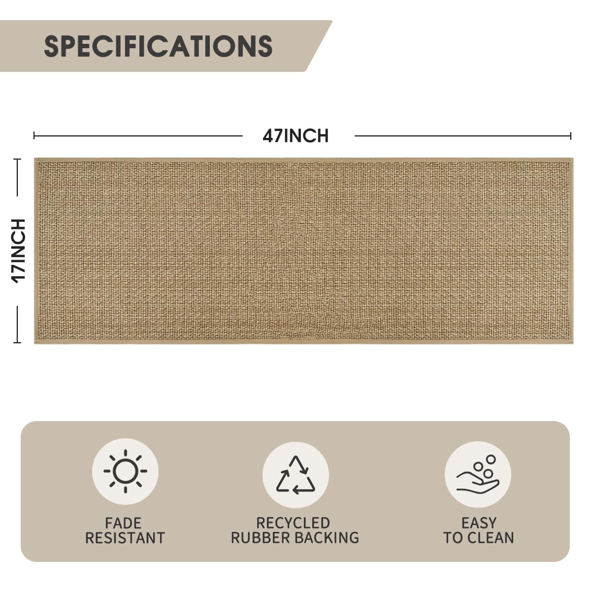 Artoid Mode Washable Non-Slip Rubber Backing Kitchen Rugs Doormat, Absorbent Kitchen Floor Mats in Front of Sink Kitchen Mats for Floor Home Decor 17x47 Inch