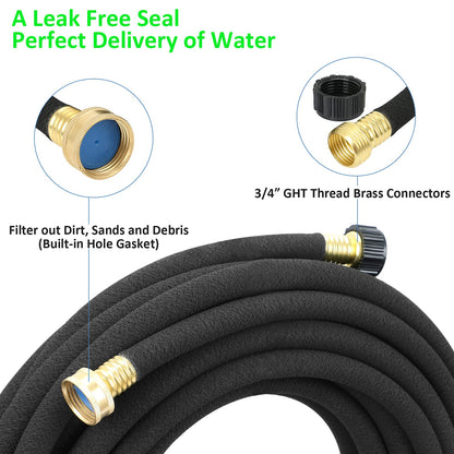 STYDDI Soaker Hose, 1/2" x 25 FT Round Soaker Garden Hose, Heavy Duty Soaker Hose Great for Garden Vegetable Beds, Lawn and Plants