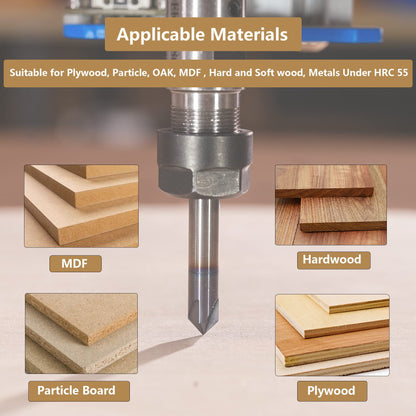 SpeTool Carbide Chamfer End Mill V Groove Router Bit 60 Degree, 4 Flutes 1/4 inch Shank for CNC Carving and Chamfering