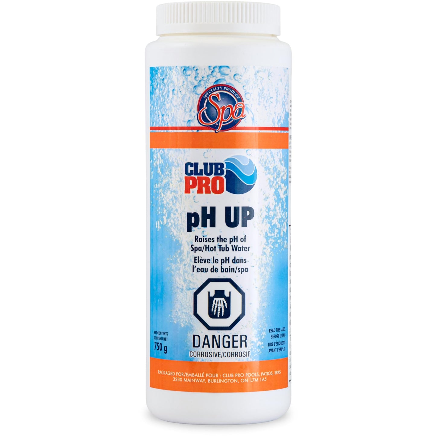 Club Pro | pH Up 750g | Raises pH in Hot Tub & Spa | Can Be Used with Other Hot Tub Chemicals Such As Bromine Chlorine Alkaline pH Down pH Minus & Hot Tub Accessories Such As Puck Floater & Dispenser