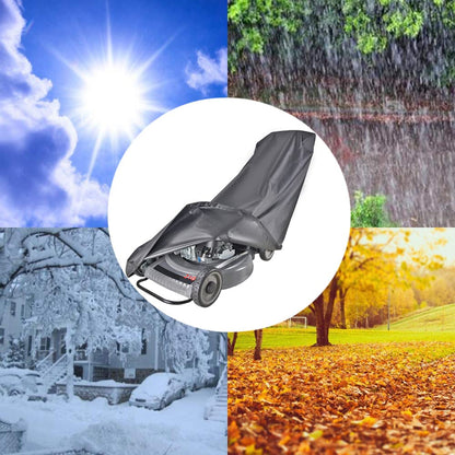 Amberr Lawn Mower Cover-Heavy Duty 600D Waterproof Push Mower Cover,Lawnmower Cover Waterproof Outdoor-Full Protection against Water,UV,Wind,Fit with Drawstring, Black 600D