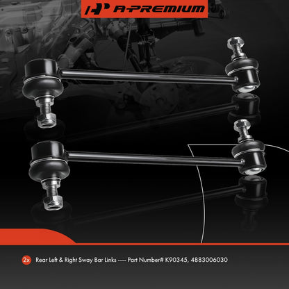 A-Premium 2 x Rear Sway Bar Links Stabilizer Bar Links, Compatible with Toyota Camry Highlander Avalon Venza Solara & Lexus RX350 RX400h ES300 ES300h ES330 ES350 RX330, Replace # K90345 4883006030