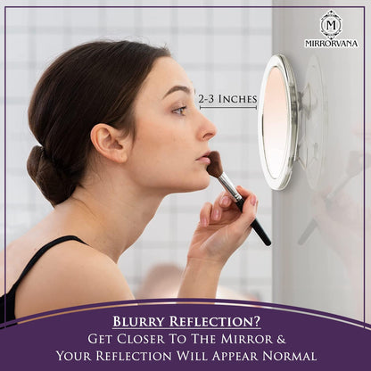 15X & 20X Magnifying Mirror Set - Two Round Circle Magnifying Make Up Mirrors with Suction Cups - Compact & Portable for Travel - 15cm & 10cm