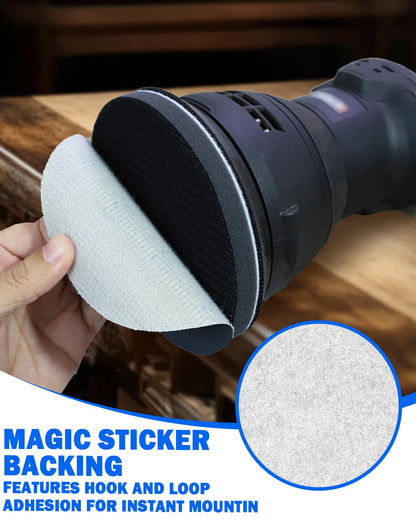 70Pcs 6 Inch Wet Dry Sanding Paper Discs Hook and Loop, 5000 3000 2000 1000 800 600 400 Fine Grit Sandpaper for DA Random Orbital Sander, Sandpaper Assortment for Automotive Wood Metal Glass Polishing