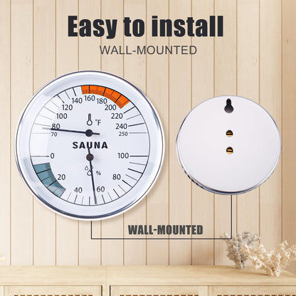 2pcs Sauna Thermometer, 2 in 1 Thermometer Fahrenheit and Hygrometer Hanging Temperature Gauge Sauna Room Accessories for Indoor Humidity Temperature Infrared Monitor