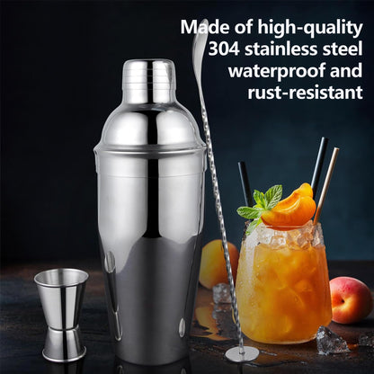 Cocktail Shaker Set, 25-Piece Stainless Steel Bartender Kit with Acrylic Stand & Cocktail Recipes Booklet, Professional Bar Tools for Bar Accessories, Drink Mixing, Home, Party