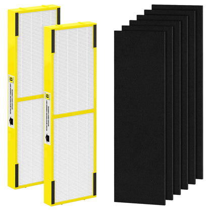 SAKEGDY FLT4825 HEPA Filter B Compatible with Air Purifier models AC4825 AC4300 AC4800 AC4900 AC4850, 2 True HEPA Filters + 6 Activated Carbon Pre-filters