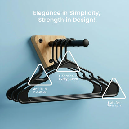 Utopia Home Plastic Hangers, 30 Pack, Clothes Hangers with Shoulder Grooves, Durable Space Saving Coat Hanger for Shirts, Pants, Skirts, Jackets, Blouses, Dresses and Everyday Wardrobe Use (Black)