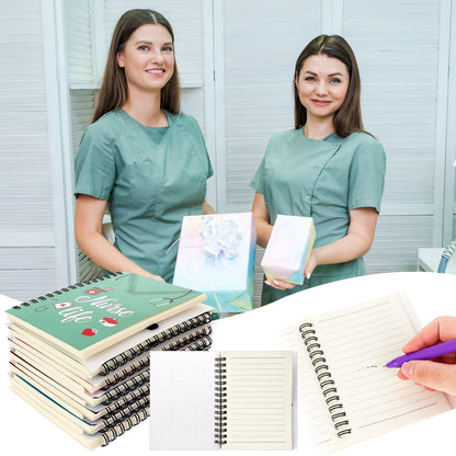 12 Pcs Nurse Appreciation Gift Set Nursing Week Thank You Gifts Inspirational Spiral Notebooks Motivational Ballpoint Pens Bulk for Healthcare Workers Nurses Graduation Nurse Week Appreciation Gifts