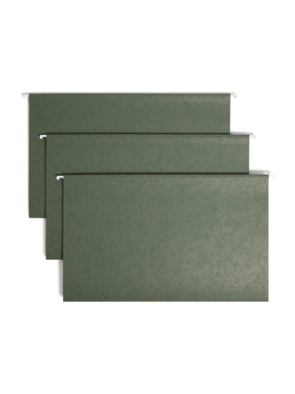 Smead Hanging File Folders, 25-Pack, Legal Size, 1/3-Cut Repositionable Tabs, Green, for Colour-Coded File Cabinet, Home Office, School and Business Document Organization