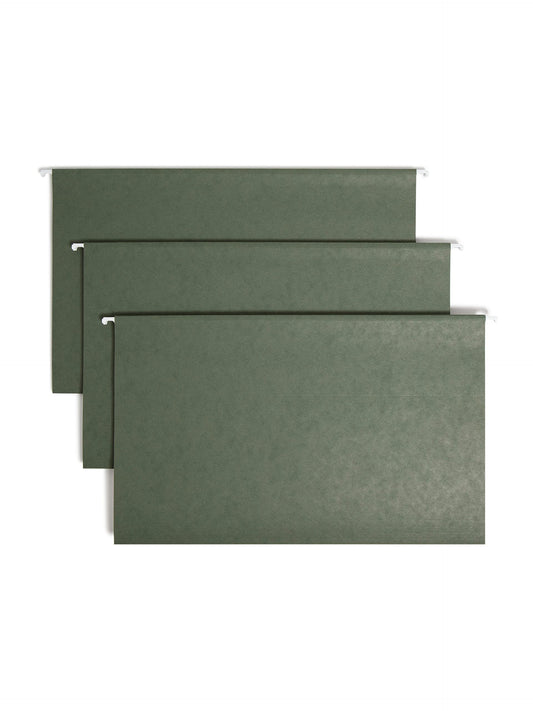 Smead Hanging File Folders, 25-Pack, Legal Size, 1/3-Cut Repositionable Tabs, Green, for Colour-Coded File Cabinet, Home Office, School and Business Document Organization