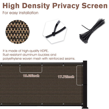 SUNNY GUARD 3'x10' Brown Balcony Deck Privacy Screen Fence, Apartments Railing Screen, Heavy Duty Wind Screen for Outdoor,Backyard,Patio,Deck Privacy