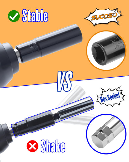 7 Spline Lug Nut Key, 1/2" Drive Impact Socket Fit for M14x1.5 M14x2.0 9/16-18 Aftermarket Lugnuts, Thin Walled Design Spline Socket for Easy Removal or Install Truck Nuts, CR-MO Steel