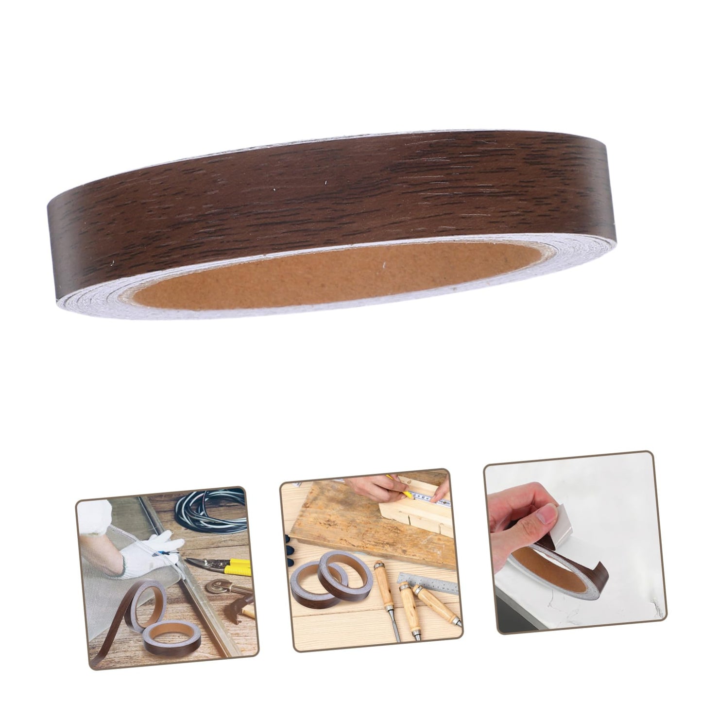 DOITOOL 2 Rolls Wood Grain Adhesive Tape for Cabinet Door Trim Furniture Repair Versatile Edge Banding for