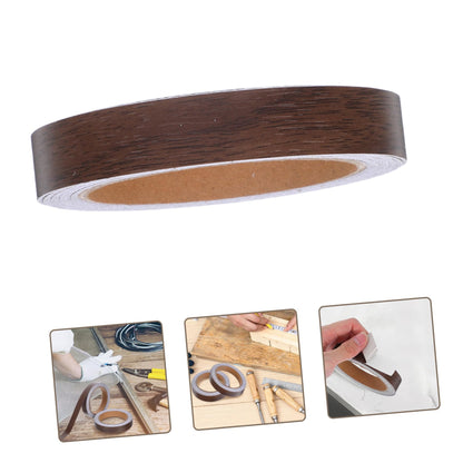 DOITOOL 2 Rolls Wood Grain Adhesive Tape for Cabinet Door Trim Furniture Repair Versatile Edge Banding for