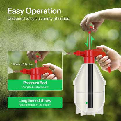 VIVOSUN 0.2Gallon Hand held Garden Sprayer Pump Pressure Water Sprayers, 27 oz Hand Sprayer for Lawn, Garden (0.8L Red)