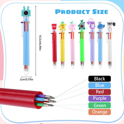 30 Pack Multicolor Pen in One, 6-in-1 Cute Pen Bulk Fun Pens for Classroom Prizes, Graduation Gifts, Birthday Party Favors, Back To School Gifts and School Supplies