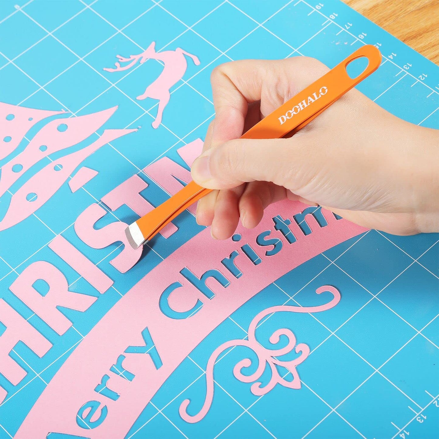 DOOHALO Brayer Roller Vinyl Weeding tools for Cricut Tools Crafting Basic Accessories Set Kit for Silhouette Weeding scraper spatula tweezers scissors basic tools bundle for sewing