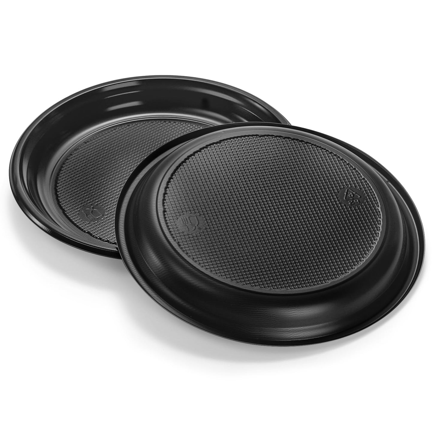 Coloch 200 Pieces 6 Inch Black Disposable Plates, Plastic Dessert Plates Bulk Round Party Plate Multi-Purpose Appetizer Plates for Cake, Dessert, Fruit, Barbecue, Party, Picnic, Wedding