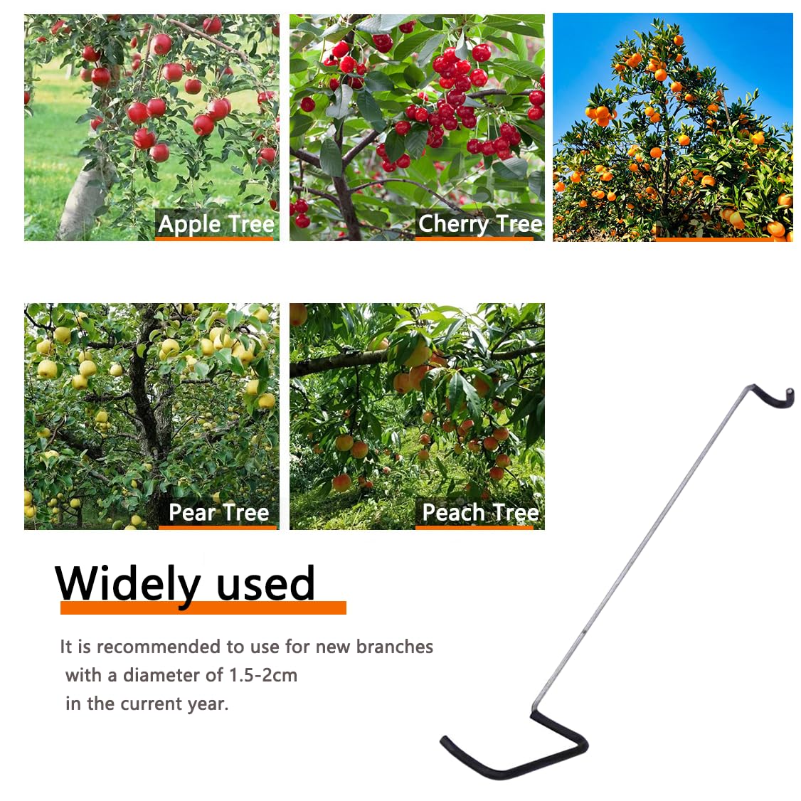 WLSANX Fruit Tree Limb Spreader 10pcs,14inch Branch Puller,New Fruit Branch Spreader Plastic Hose Wrapped Iron Wire Don't Damage Branches,Tree Open Angle Pull Branch Bending Tool