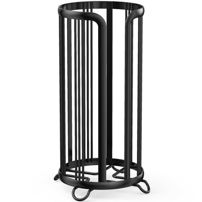 Toilet Paper Holder Stand, Freestanding Toilet Tissue Organizer, Minimalistic Storage Solution, Reserve Mega Rolls- Black