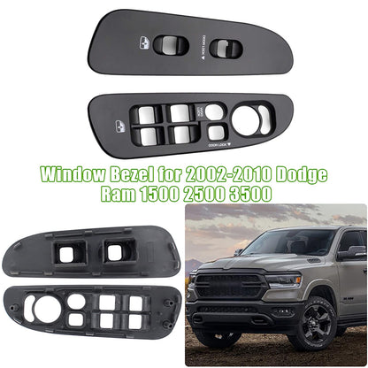 Driver and Passenger Black Door Window Switch Panel Bezel for 2002-2010 Dodge Ram 1500 2500 3500 (Black)