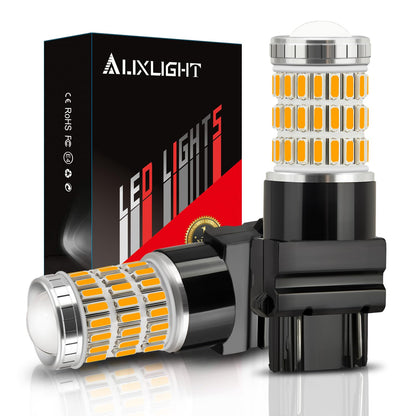 AUXLIGHT 3157 3156 4157 3057 3357 LED Bulbs, Ultra Bright 60-SMD LED Replacement for Turn Signal Blinker Lights, Brake/Tail Lights, Parking/Running Lights, Amber Yellow (Pack of 2)