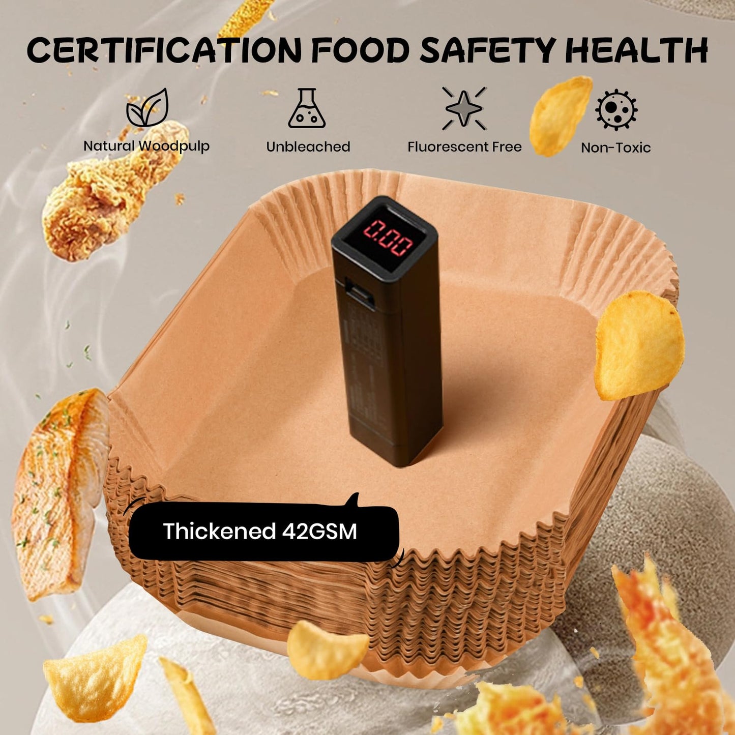 300PCS Air Fryer Liners for Ninja Dual, Non-Stick Oil Resistant Waterproof Food Grade Air Fryer Disposable Parchment Paper Liner Rectangle for Ninja DZ201, DZ401 and Other Dual Zone 2-Basket Air Fryer