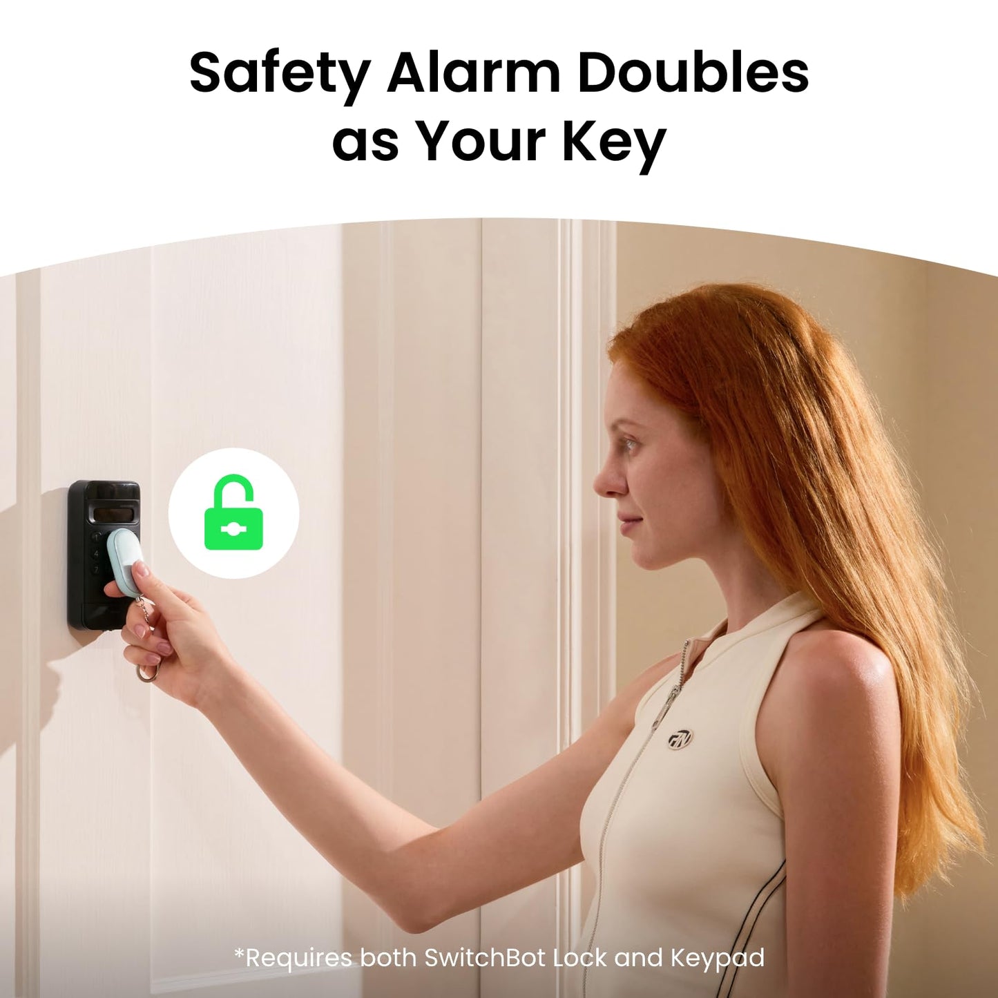 SwitchBot 130 dB Personal Safety Alarm for Women with Apple Find My APP, Extra-Loud Siren & Strobe Light, Waterproof Self Defense Keychain for Women, College Girls and Kids (Black)