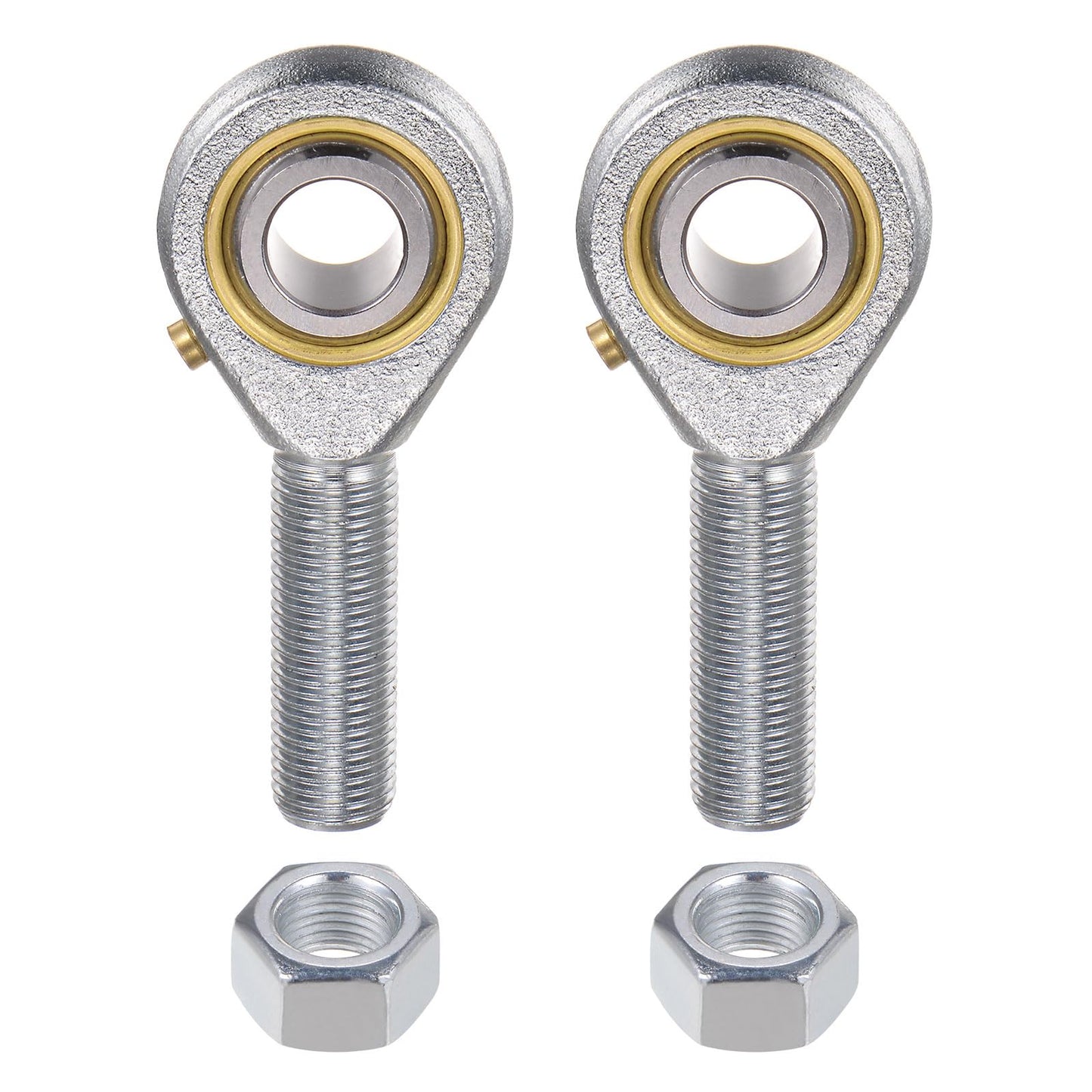 uxcell 2pcs POSB8 Male Rod End Bearing 1/2 Inch Bore and 1/2-20 Right Hand Thread, Self-Lubricating Joint Rod Ends, Includes Jam Nut