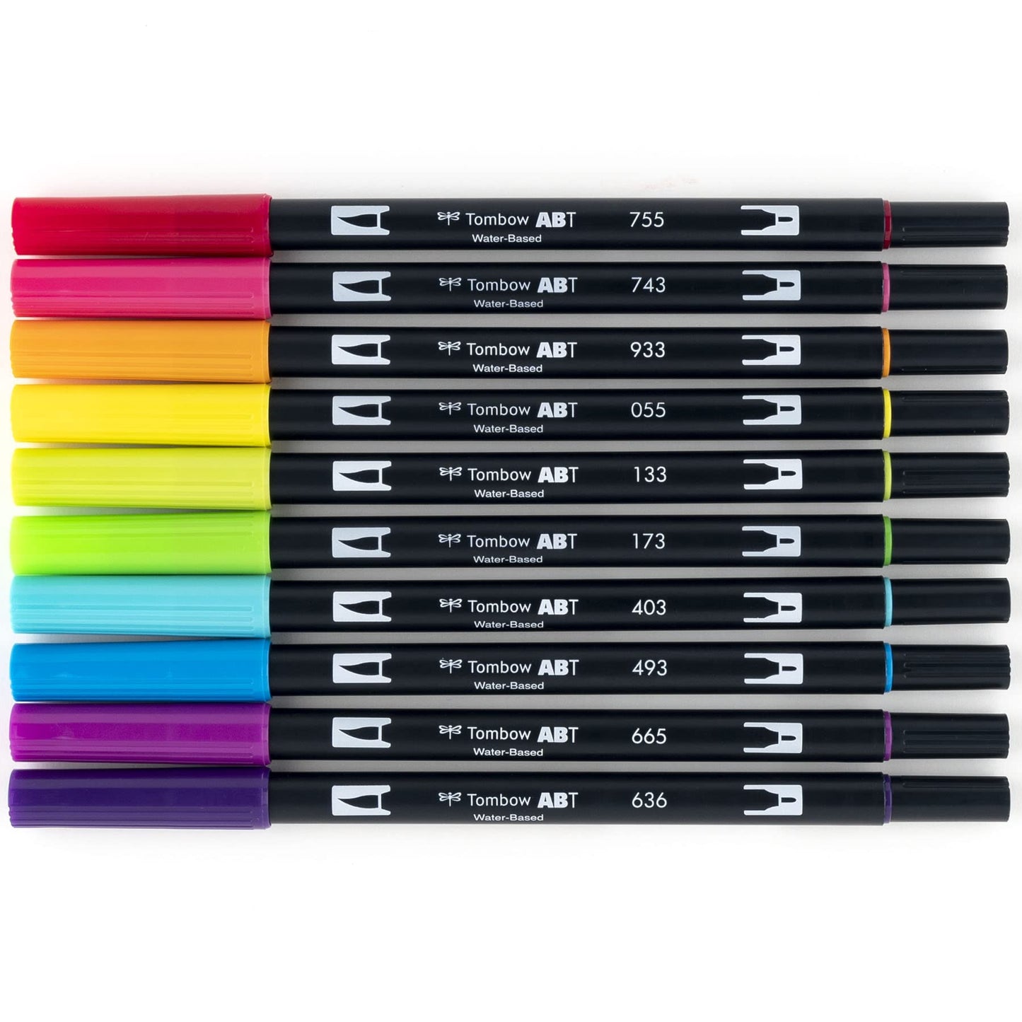Tombow 56185 Dual Brush Pen Art Markers, Bright, 10-Pack