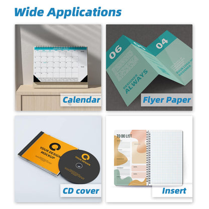 Uinkit 100 Sheets Brochure Paper Glossy Double Sided 8.5x11 Inkjet 37lb 140gsm Dye Ink Thin Photo Picture Flyer Calendar Magazine CD Cover Letter
