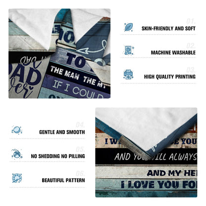 Birthday Gifts for Dad from Daughter Son Kids, Best Dad Ever Gifts for Christmas Birthday, Gifts for Dads Who Have Everything, Soft Father Throw Blanket for Couch 60"x 50"