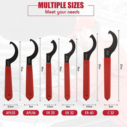 Coilover Adjustable Spanners, 6 Pieces Adjustable Hook Wrenches Tools Coilover Wrench Steel Spanner for Coilover System