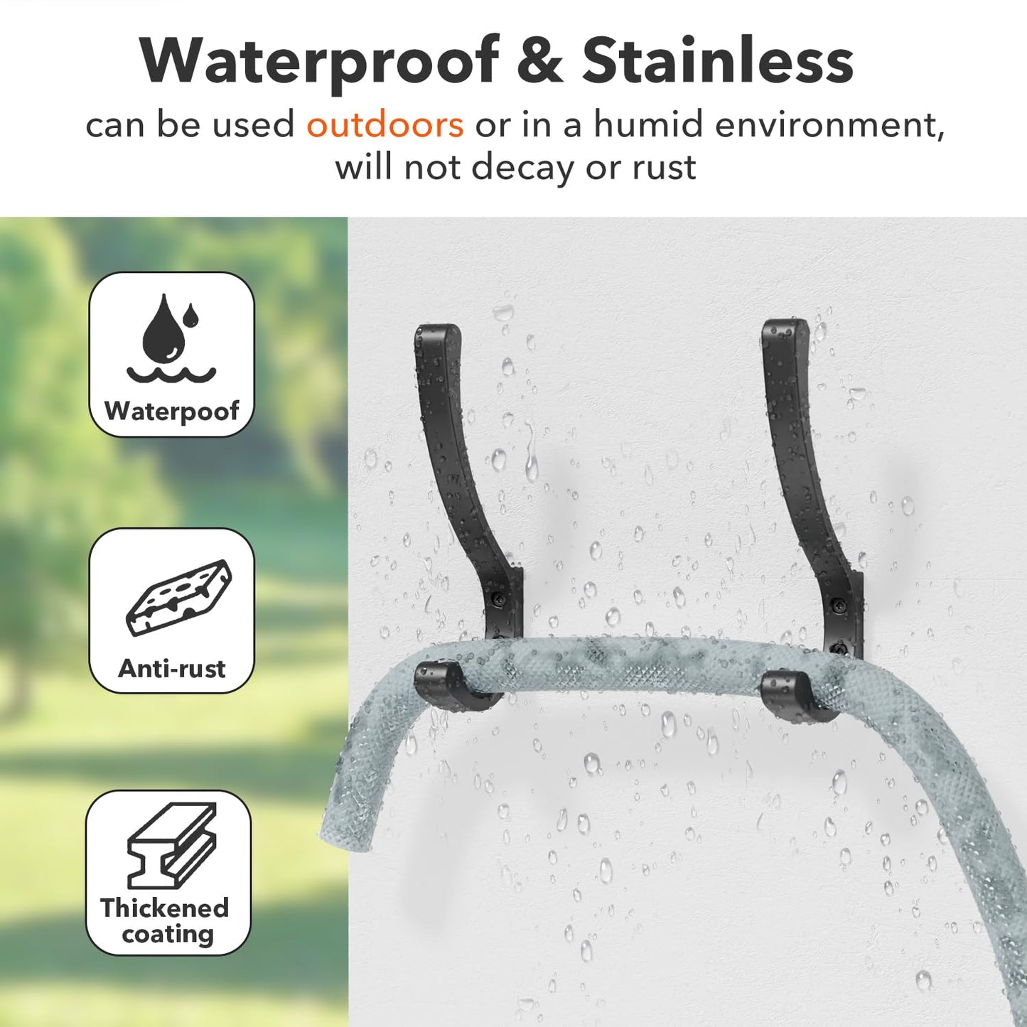 8-Pack Heavy Duty Wall Hooks - Black Coat Hanger Hooks, Screw In, Metal, For Hanging Coats, Backpacks, Purses