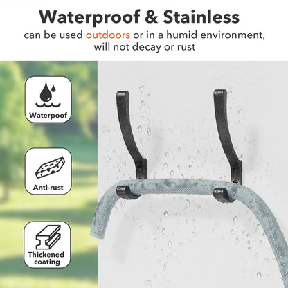 8-Pack Heavy Duty Wall Hooks - Black Coat Hanger Hooks, Screw In, Metal, For Hanging Coats, Backpacks, Purses