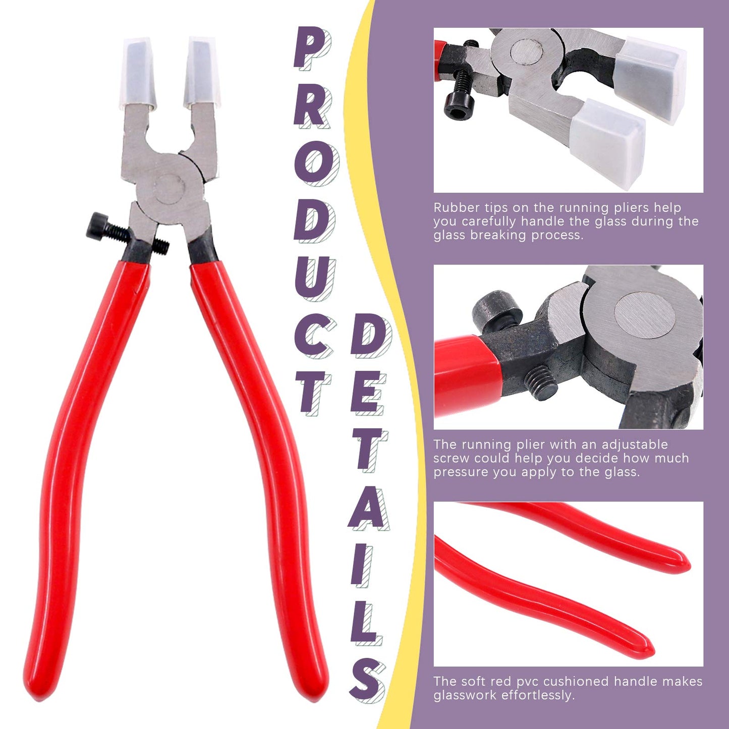 Swpeet 41 Sets 1" 25mm 4 Colors Key Fob Hardware with 1Pcs Key Fob Pliers, Glass Running Pliers Tools with Jaws, Studio Running Pliers Attach Rubber Tips Perfect for Key Fob 4Hardware Install