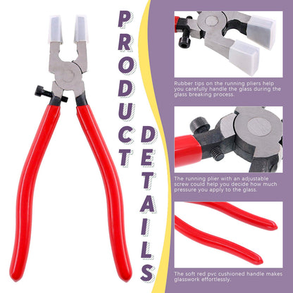Swpeet 41 Sets 1" 25mm 4 Colors Key Fob Hardware with 1Pcs Key Fob Pliers, Glass Running Pliers Tools with Jaws, Studio Running Pliers Attach Rubber Tips Perfect for Key Fob 4Hardware Install