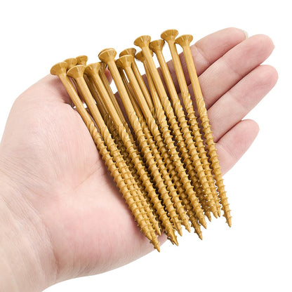 Aandxmok 150 PCS(3lb), #10 x 4 Deck Screws, Wood Screws 4 Inch, Rust Resistant, Star/Torx Drive Head, Self-Tapping Point, Dampening Knurled, Outdoor Wood Screws, T25 Star Bit Included