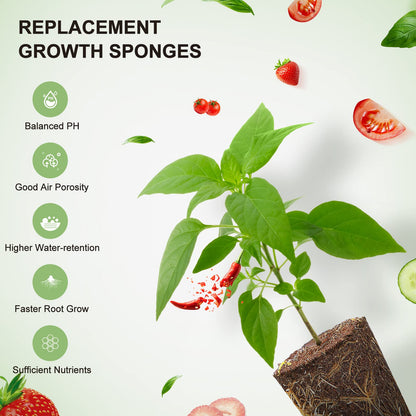 100 Pcs Seed Pod Kit for Aerogarden - Highly Breathable Hydroponics Replacement Pods Compatible with Most Indoor Hydroponic Systems - 50 Grow Sponges & 50 Pod Labels，Ahopegarden