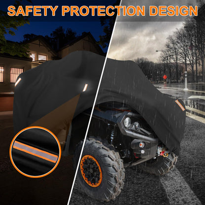 XXXL ATV Cover, Heavy Duty 4 Wheeler Covers, 420D Oxford Cloth Waterproof All Weather Protection Cover Fits up to 100" for Most Snowmobiles Cover, Polaris Kawasaki Suzuki