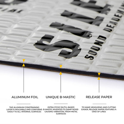 Siless 80 mil (2mm) 10 sqft (0.95 sqm) Car Sound Deadening mat - Butyl Automotive Sound Deadener - Noise Insulation and Vibration Dampening Material (10 sqft)